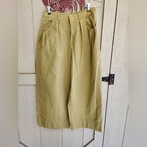 MNK Wide-Leg Cotton Pants in Olive Green